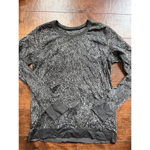 Lululemon Swiftly Breathe Long Sleeve Floral Black Rhino Grey Active 6? READ - Picture 1 of 5